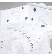 Posteljnina za otroško posteljico AlberoMio moja modra zvezda (5 delna)